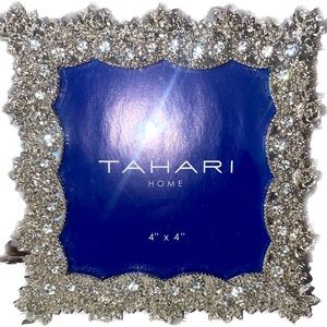 COPY - TAHARI 4x4 Silver And Crystal Studded Picture Frame (BRAND NEW)